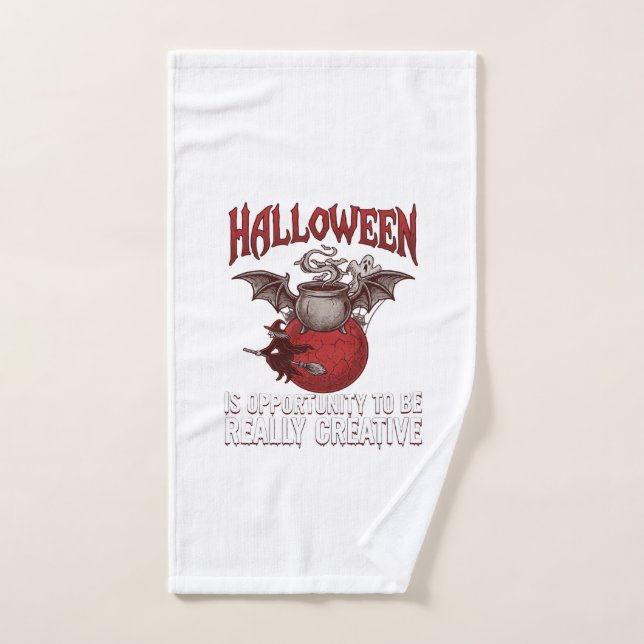 Chaudron à ailes de chauve-souris d'Halloween Sorc (Serviette à main)