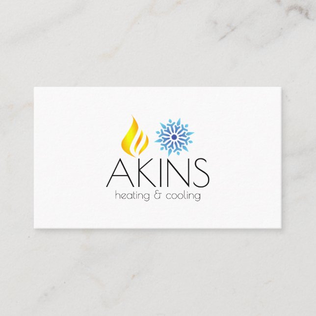 Chauffage et refroidissement Carte de visite HVAC (Devant)