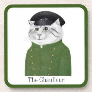 CHAUFFEUR CAT Dessous de verre en plastique dur +
