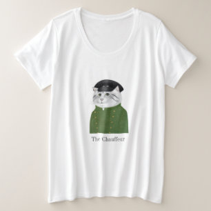 CHAUFFEUR CHAT féminin plus taille T-shirt