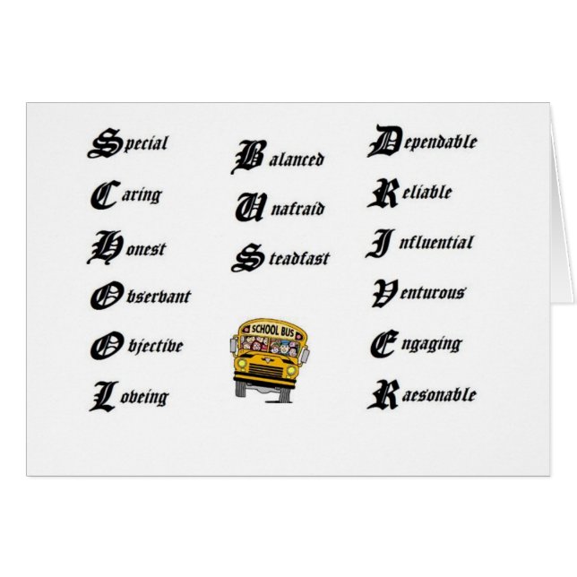 Chauffeur d'autobus scolaire (Devant horizontal)