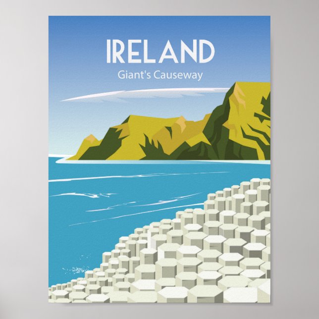 Chaussée du géant d'Irlande Affiche de voyage (Devant)