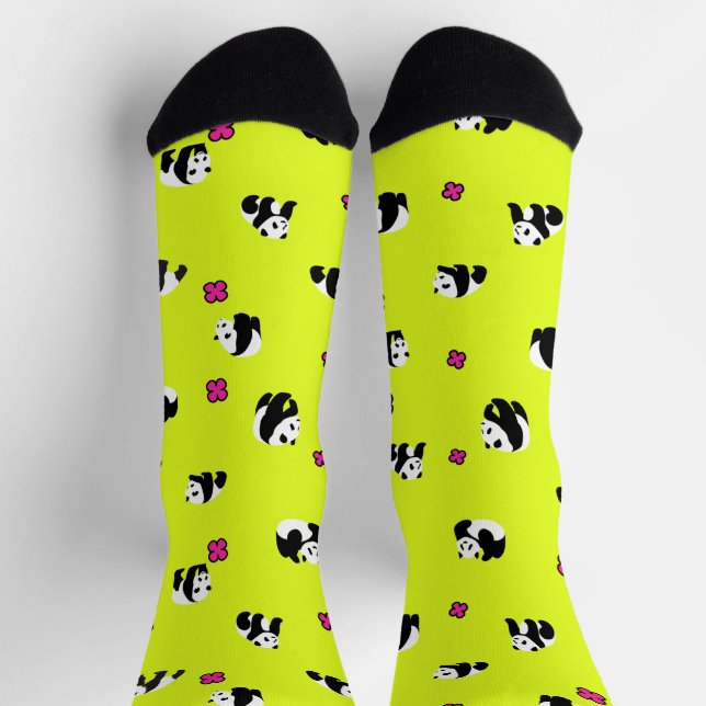 CHAUSSETTE ネオンイエローのかわいいパンダ♡ (Haut)
