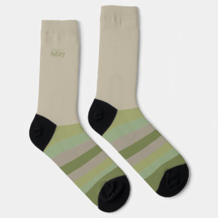 Chaussette 抹 Matcha Vert 茶 Stripes Secrètement Sauvages