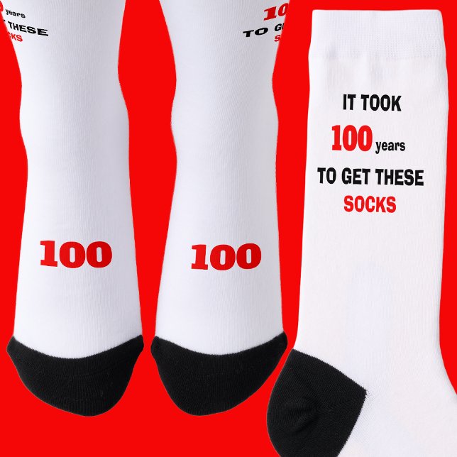 Chaussette 100th Birthday Socks Men Funny (Créateur téléchargé)