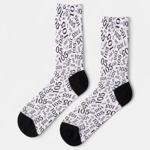 Chaussette 105e anniversaire noir/blanc Motif de numéro aléat