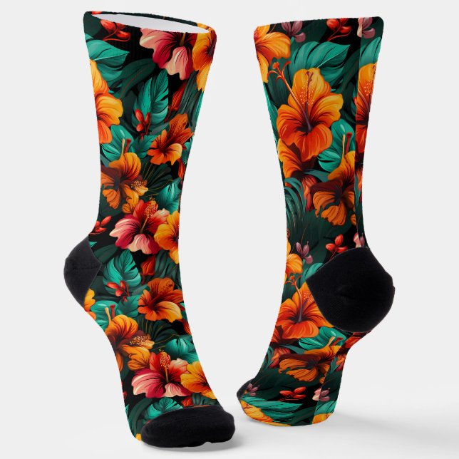 Chaussette #14 Chaussettes d'équipage à motifs floraux (Angulaire)