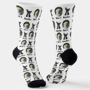 Chaussette 2 Chiens 2 Noms Chaussettes Photo Chien Personnali