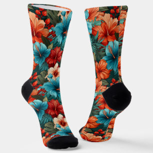 Chaussette #30 Chaussettes d'équipage à motifs floraux