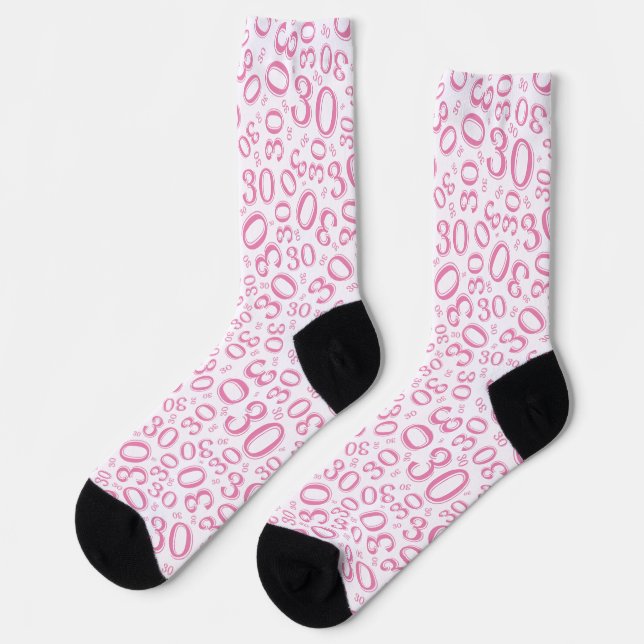 Chaussette 30e anniversaire Pink Random Numéro Motif (Gauche)