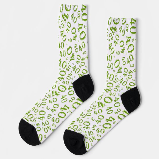 Chaussette 40e anniversaire Green Random Numéro Motif (Gauche)