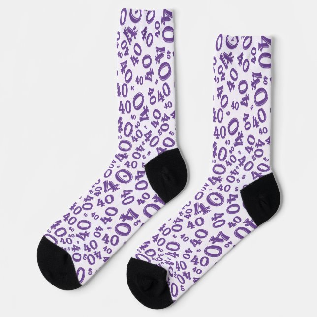 Chaussette 40e anniversaire Purple Random Numéro Motif (Gauche)