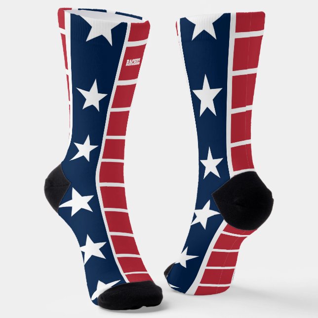 Chaussette 4 juillet Chaussettes rouges et bleues (Angulaire)