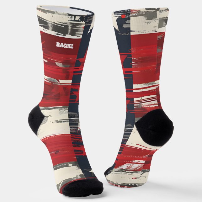 Chaussette 4 juillet Chaussettes rouges et bleues (Angulaire)