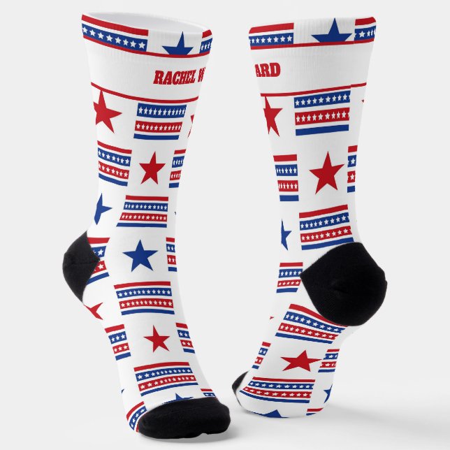 Chaussette 4 juillet rouge et bleu (Angulaire)