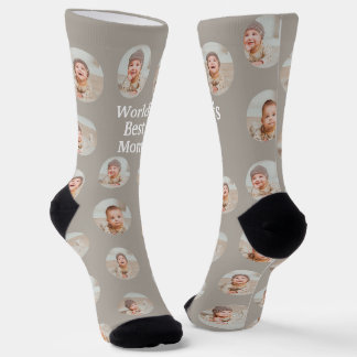 Chaussette 4 Monde Photo Collage Meilleure Maman