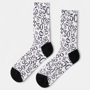 Chaussette 50e anniversaire noir/blanc Motif numérique