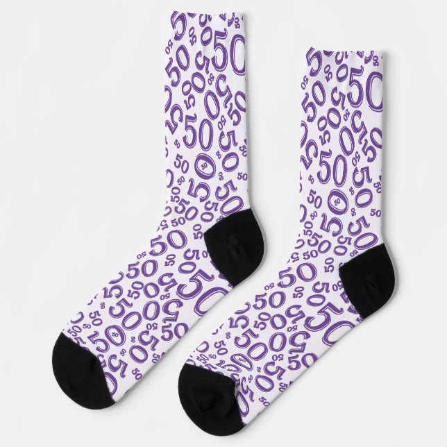 Chaussette 50e anniversaire Purple Random Numéro Motif (Gauche)
