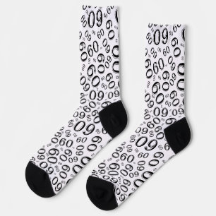 Chaussette 60e anniversaire Noir/Blanc Random Number Patter