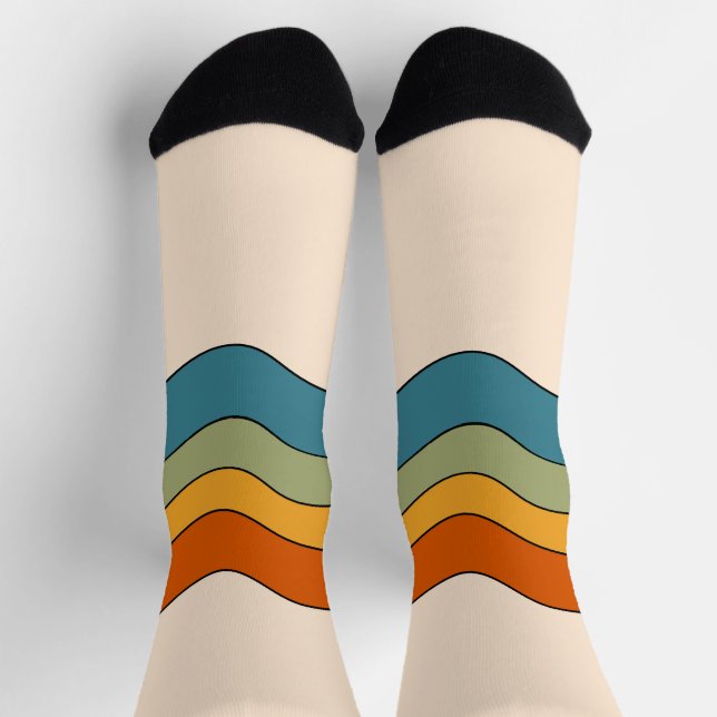Chaussette 60s les années 70 bandes rétro (Haut)