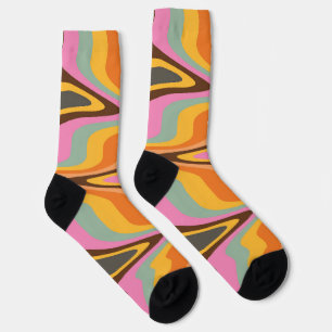 Chaussette 60s Retro Tye Die les années 70 Hippy