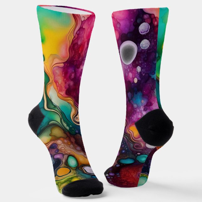 Chaussette 60s Retro Tye Die les années 70 Hippy (Angulaire)