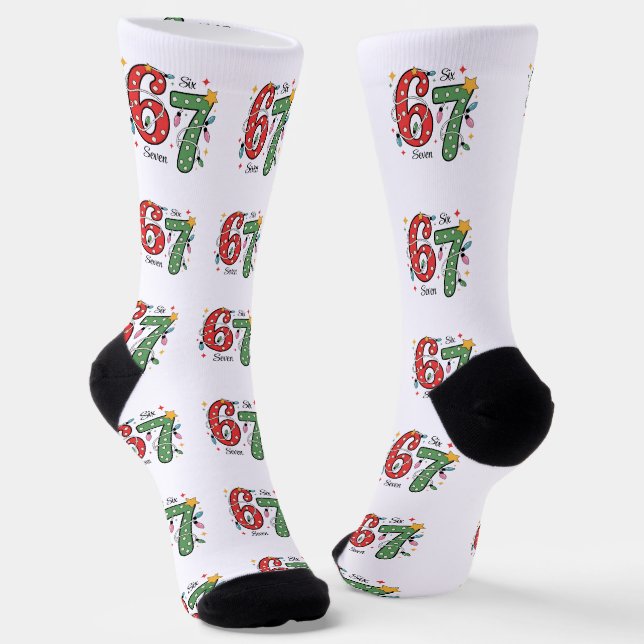 Chaussette 67 Six Seven Chaussettes, Idée Cadeau de Noël Uniq (Angulaire)