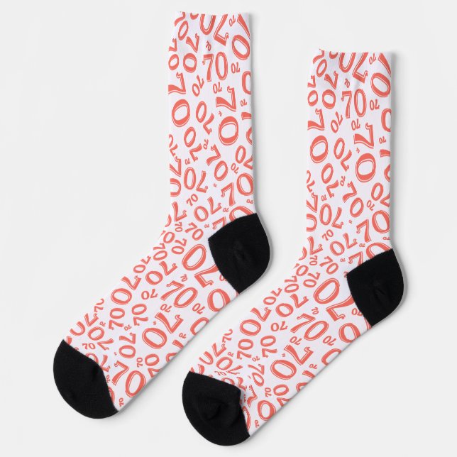 Chaussette 70e anniversaire Coral Random Numéro Motif (Gauche)