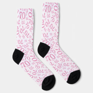 Chaussette 70e anniversaire Pink Random Numéro Motif