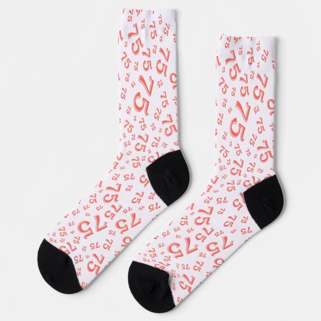 Chaussette 75e anniversaire Coral Random Numéro Motif (Gauche)
