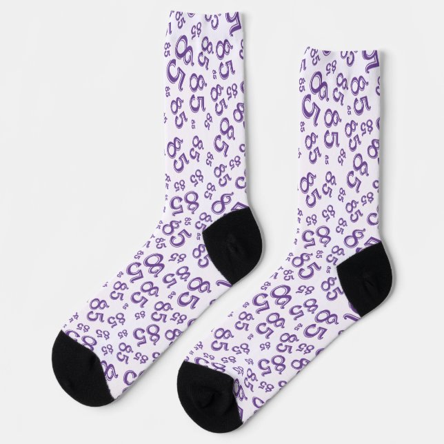 Chaussette 85e anniversaire Purple Random Numéro Motif (Gauche)