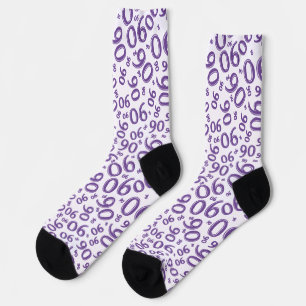 Chaussette 90e anniversaire Purple Random Numéro Motif