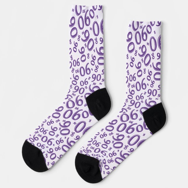 Chaussette 90e anniversaire Purple Random Numéro Motif (Gauche)