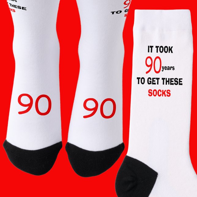 Chaussette 90th Birthday Socks Men Funny (Créateur téléchargé)