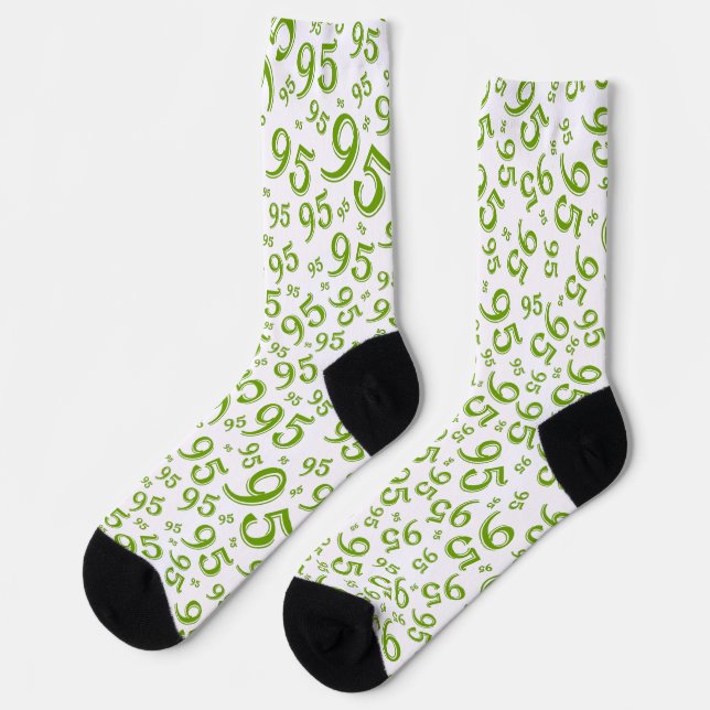 Chaussette 95e anniversaire Motif du numéro de Random Vert Ra (Gauche)