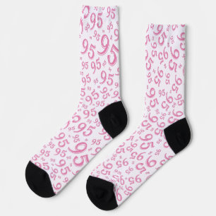 Chaussette 95e anniversaire Pink Random Numéro Motif