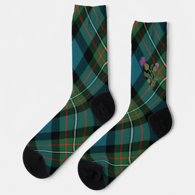 chaussette à tartan de clan avec thistle Crew (Gauche)