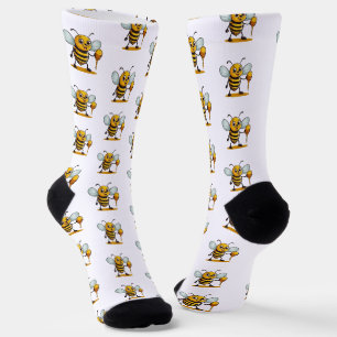 Chaussette Abeille de dessin animé en miel