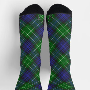 Chaussette Abercrombie Blue Green Tartan Plaid Écossais
