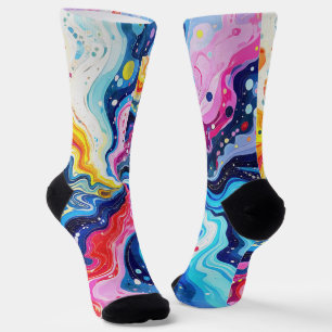 Chaussette Abstraction de tourbillon coloré vibrant