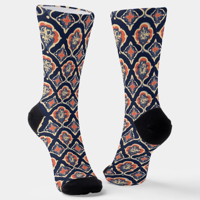 Chaussette Abstrait coloré Motif ornemental (Angulaire)