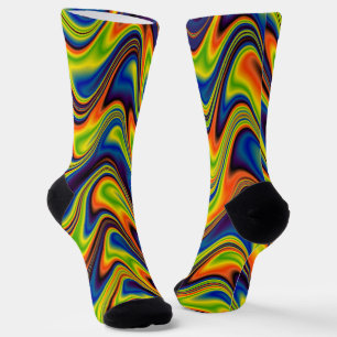 Chaussette Abstrait Coloré Ondulé