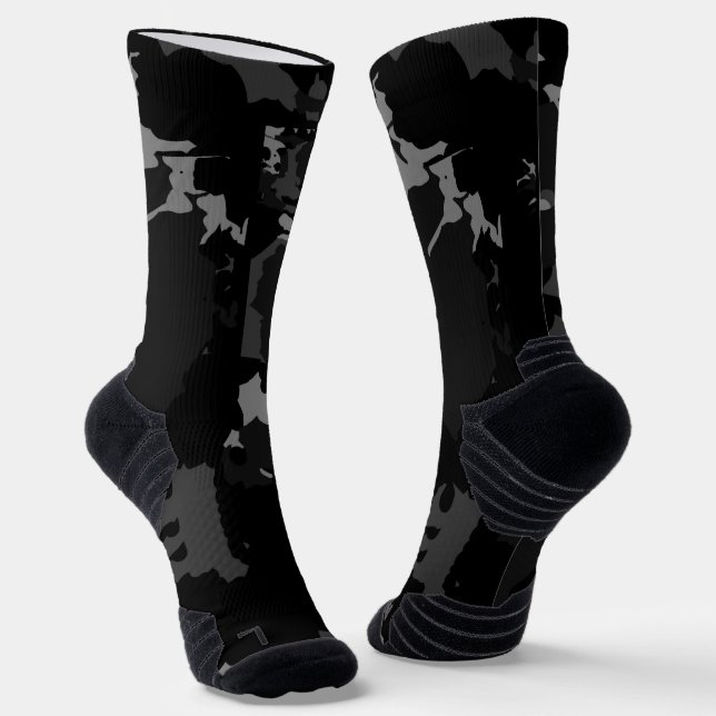 Chaussette abstrait gris et noir (Angulaire)