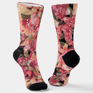 Chaussette Abstrait joli joli rose fleurs design floral