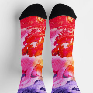Chaussette Abstrait Moderne Coloré Peinture Unisexe