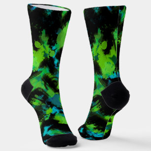 Chaussette Abstrait noir et vert