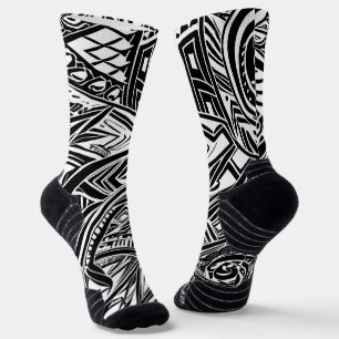 Chaussette Abstrait tribal noir et blanc