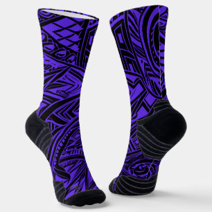 Chaussette Abstrait Tribal Noir Et Violet
