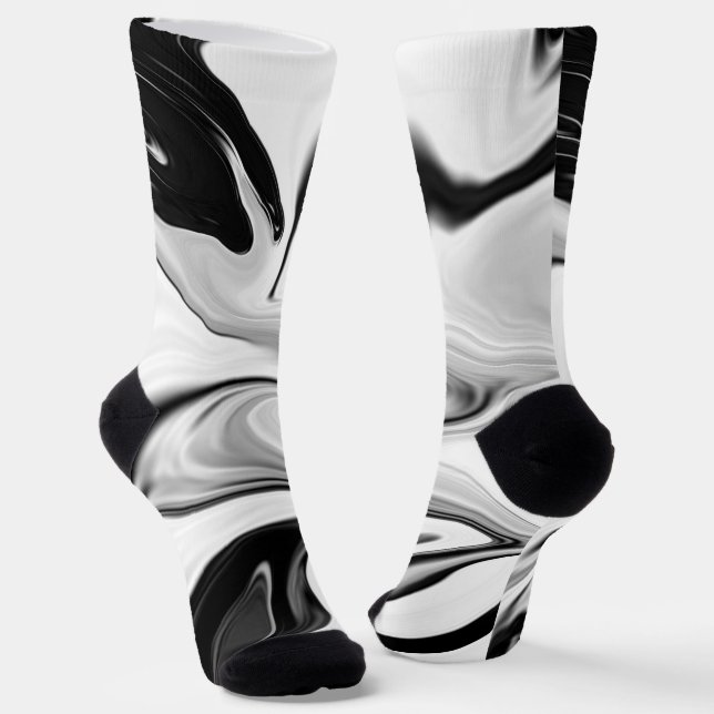 Chaussette Abstraite élégante couleur rétro fluide numérique (Angulaire)