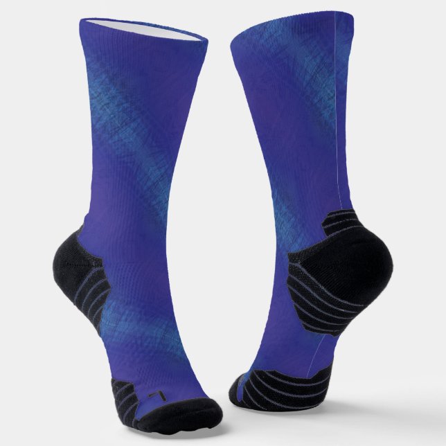 Chaussette Acceptation | Motif de Blue Indigo Violet Shibori (Angulaire)